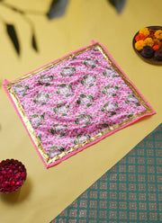 Madhoor Cow Pooja Aasan Pink White Gold-Tone 22 x 22 Inches 1 Piece