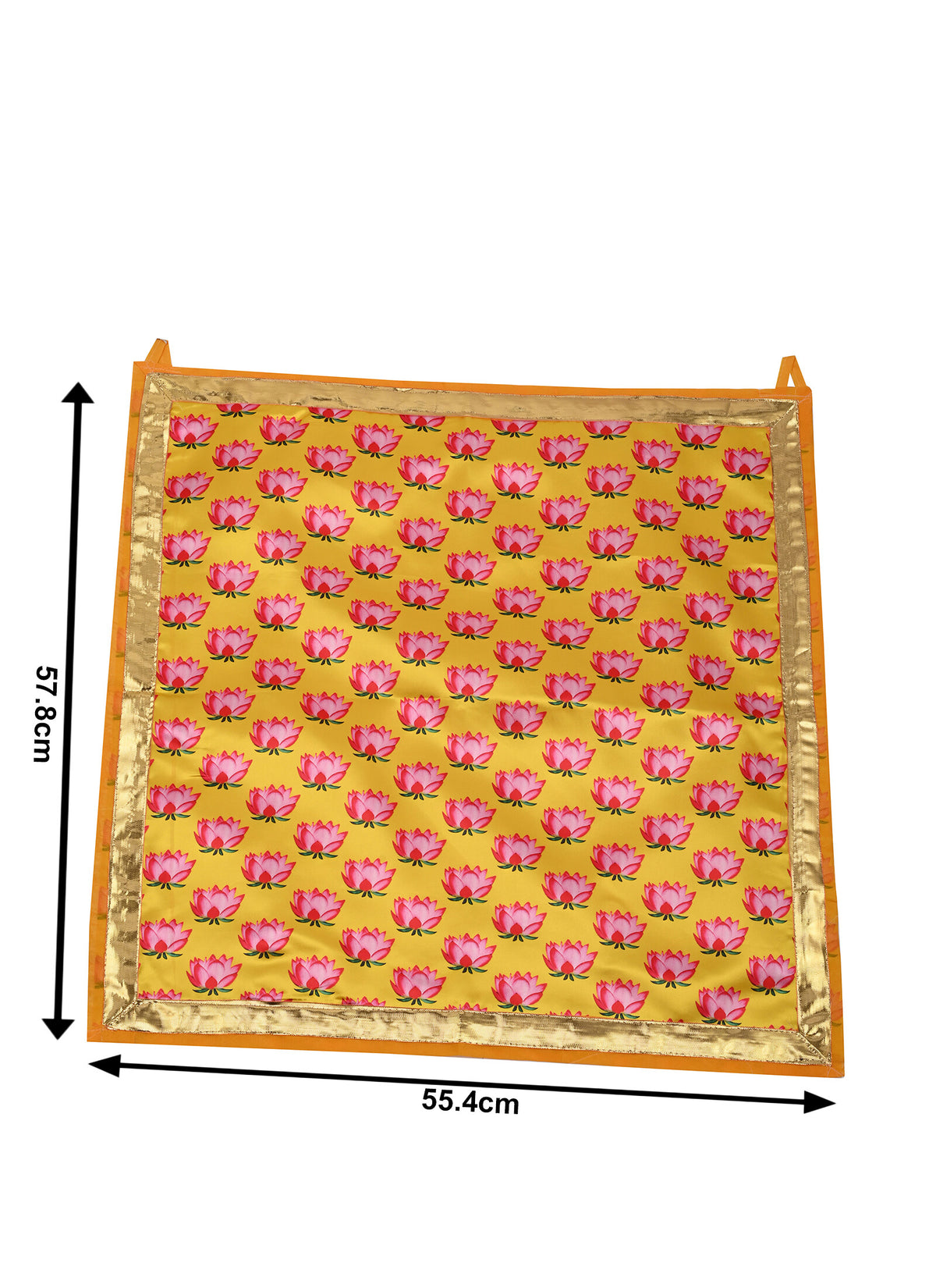 Madhoor Lotus Pooja Aasan Yellow Pink 22 x 22 Inches 1 Piece