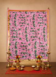 Madhoor Lotus Flower Backdrop Pink Green White 40 x 40 Inches 1 Piece