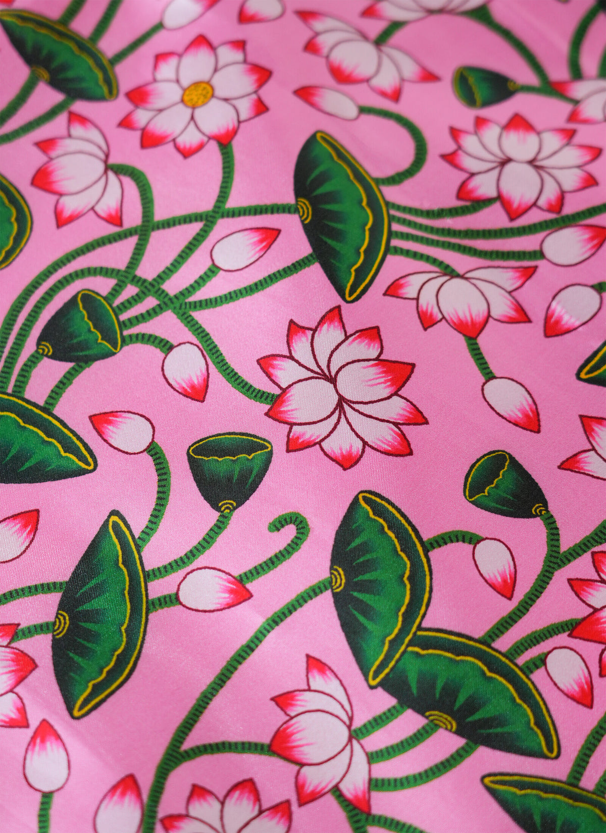 Madhoor Lotus Flower Backdrop Pink Green White 40 x 40 Inches 1 Piece