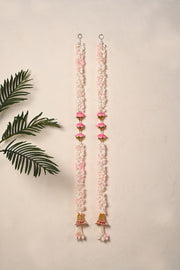 Madhoor Lotus Latkan Peach Cream 3 Feet 1 Pair