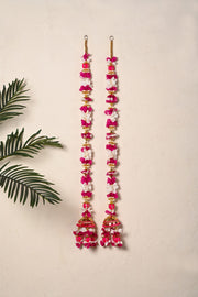 Madhoor Jasmine Latkan Rani Pink Cream 1 Pair