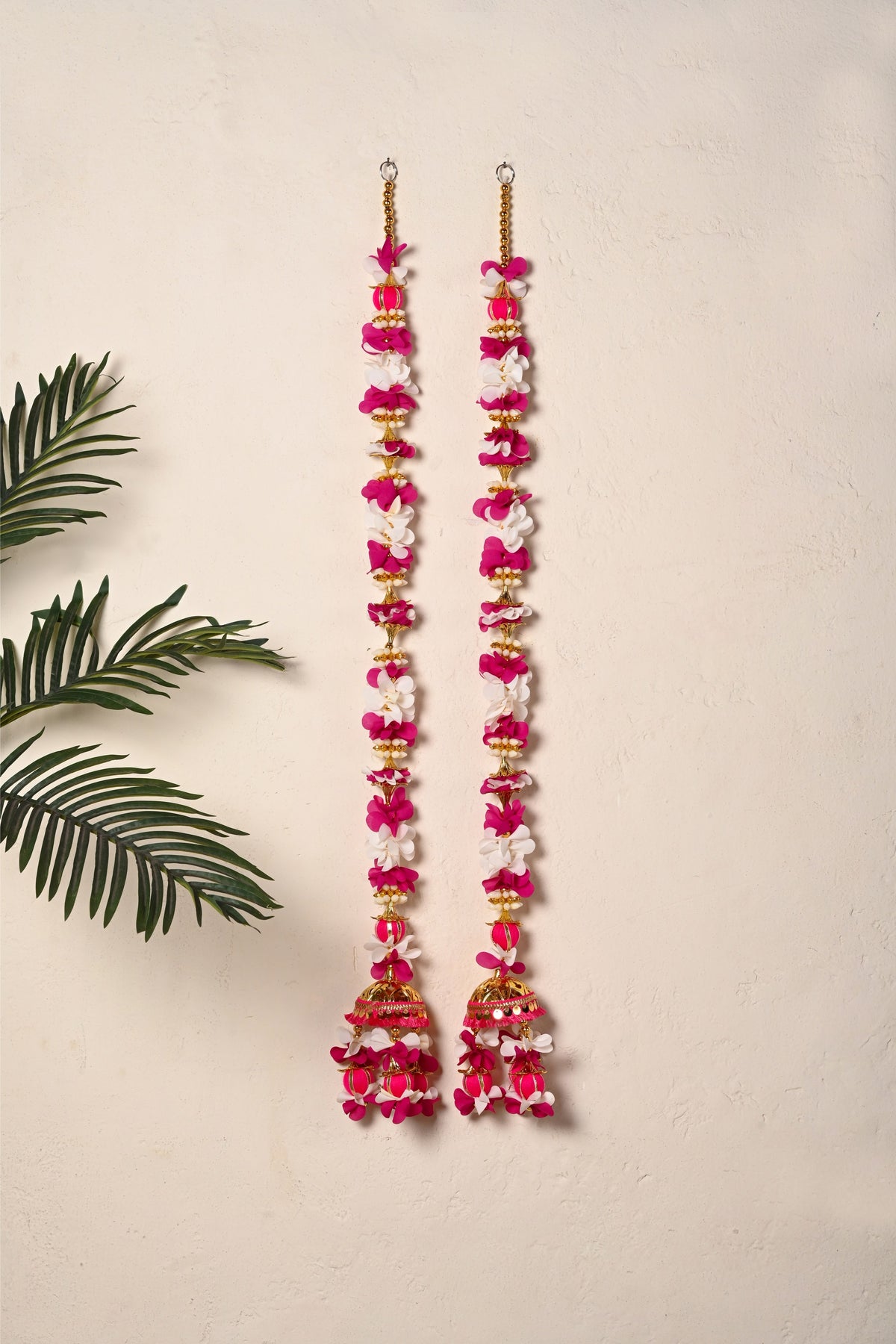 Madhoor Jasmine Latkan Rani Pink Cream 1 Pair
