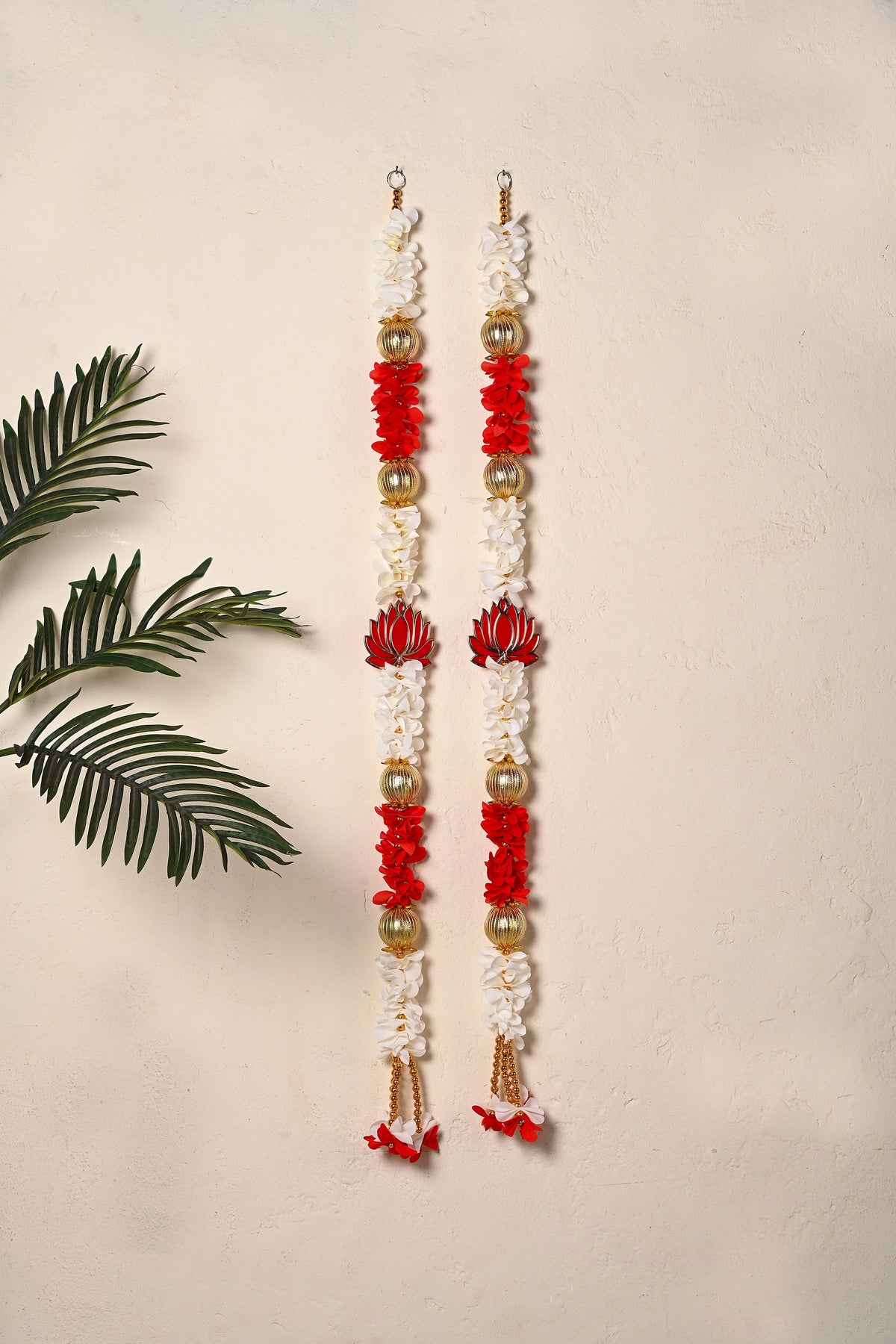 Madhoor Jasmine Bead Latkan Red 3 Feet 1 Pair