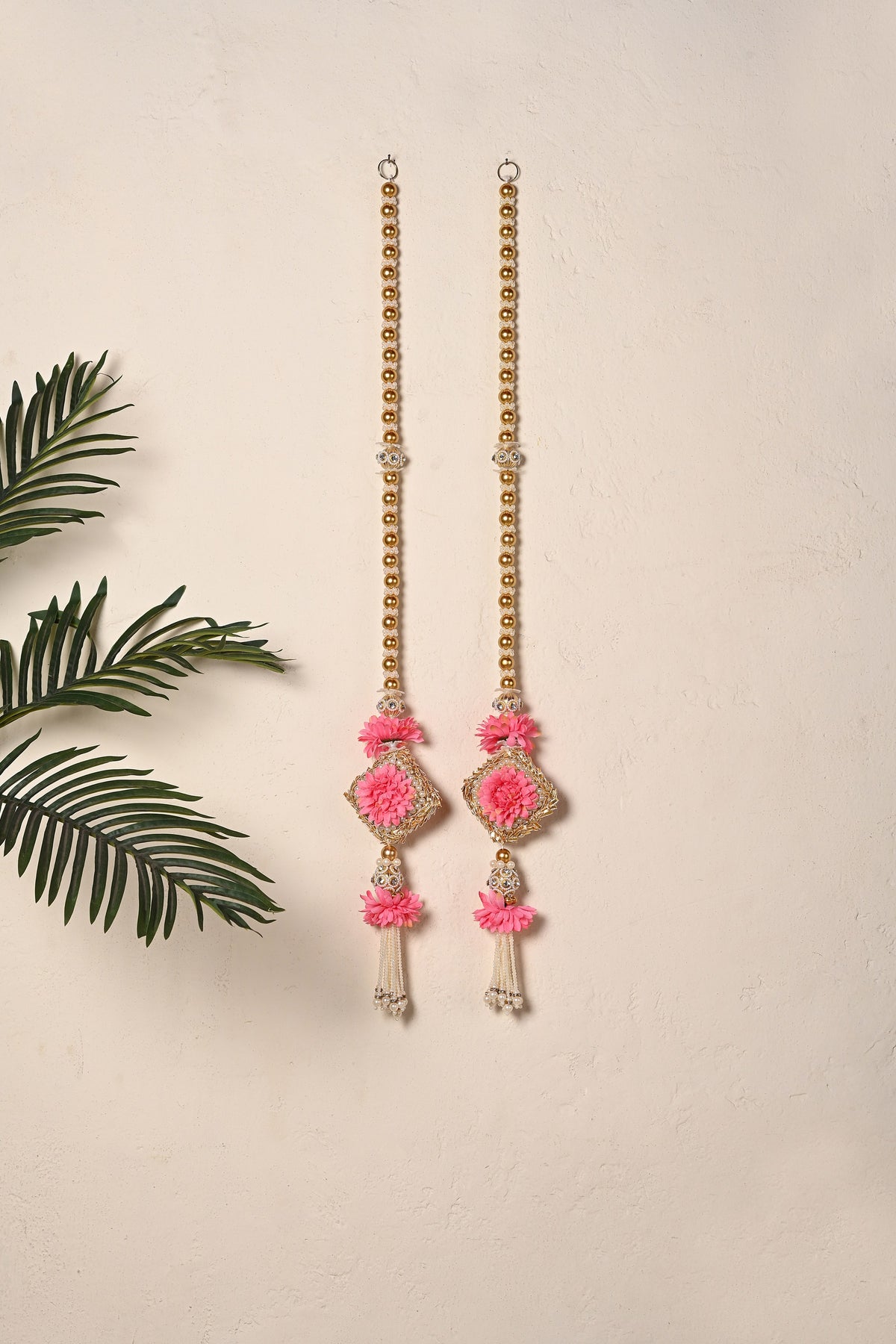 Madhoor Floral Tassel Latkan Pink 1 Pair