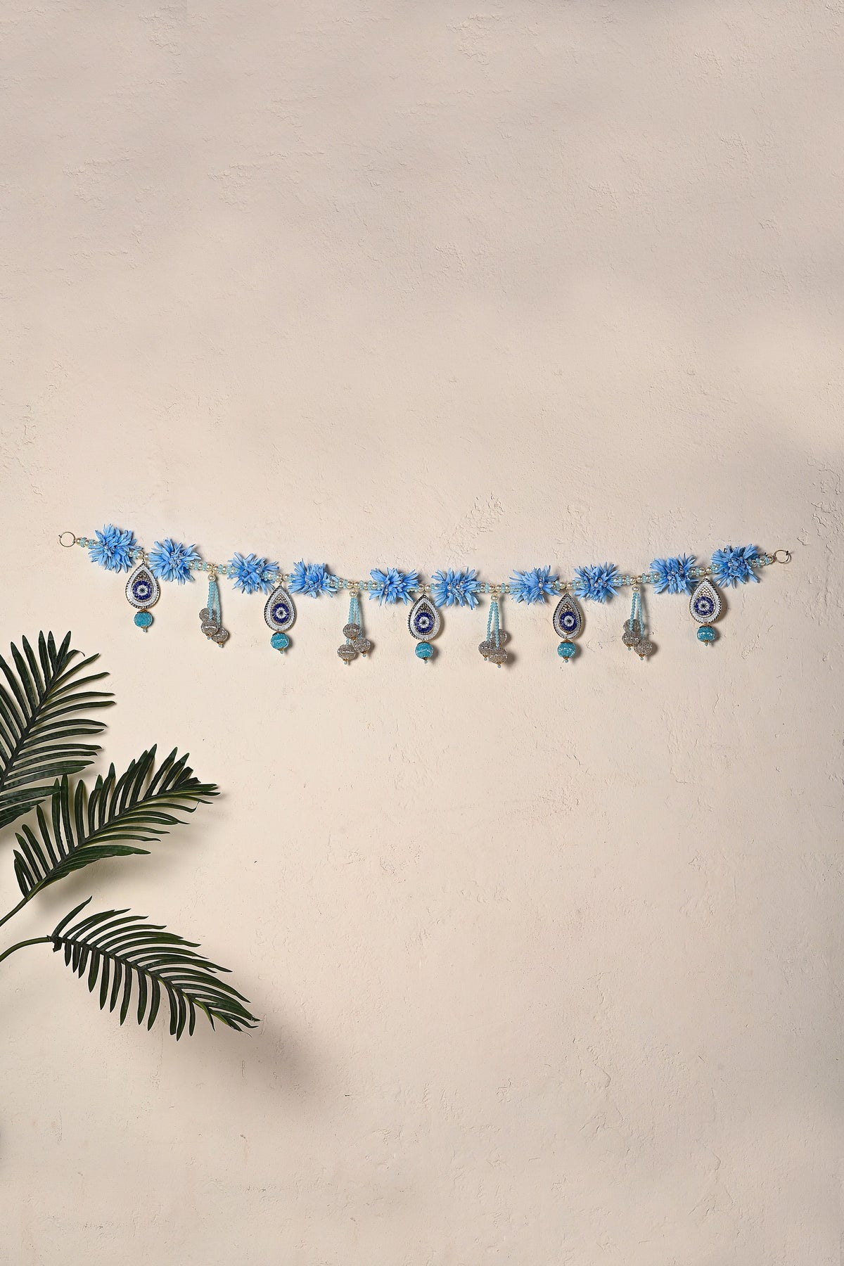 Madhoor Pearl Evil Eye Toran Blue 3 Feet