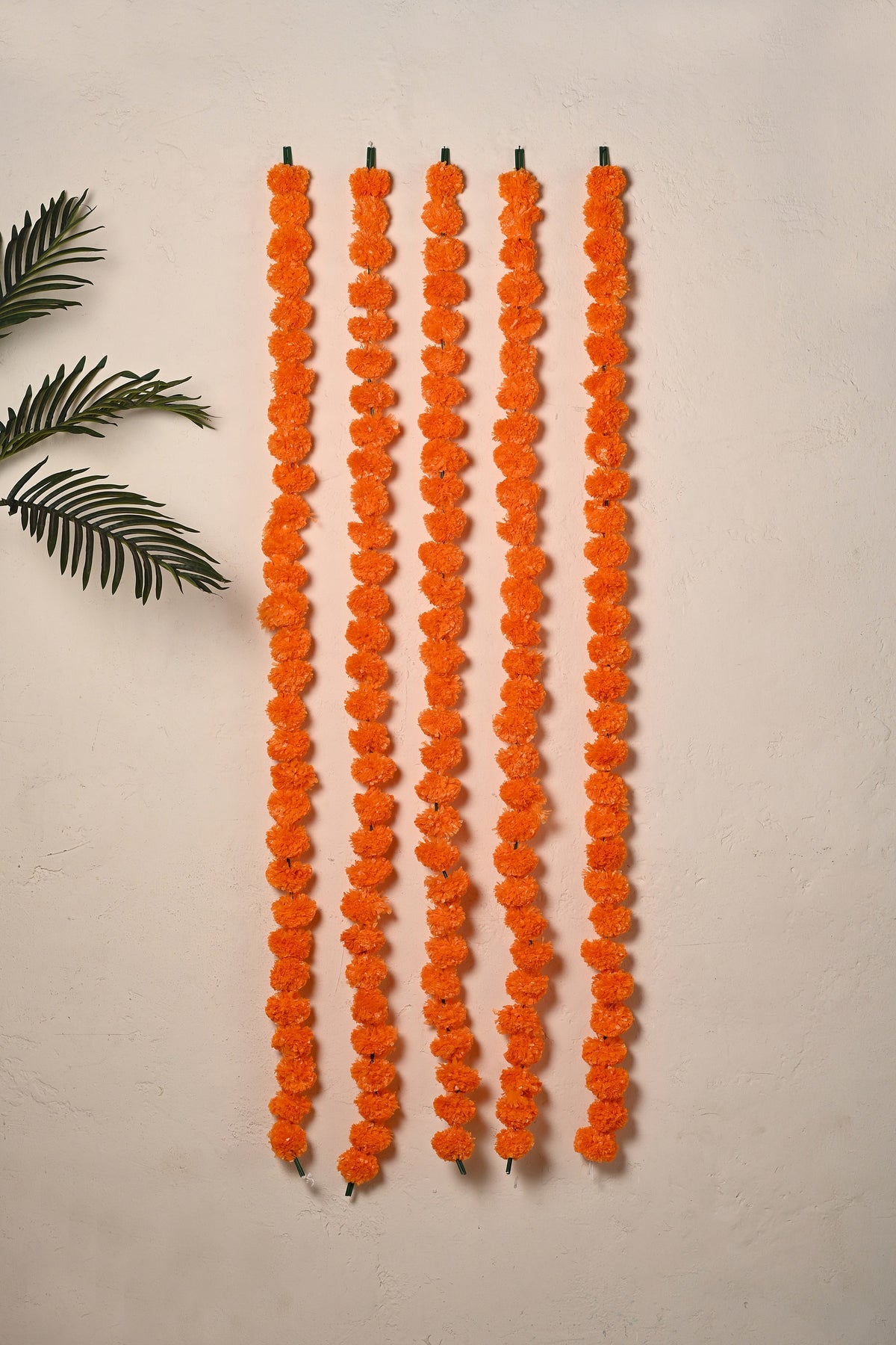 Madhoor Flower Pompom Marigold Mango Latkan 4.5 Feet Set of 5
